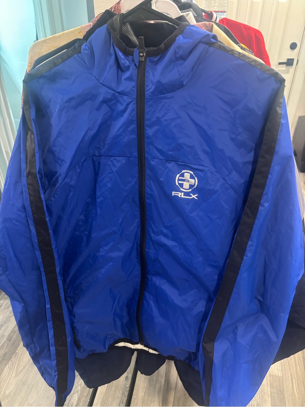 RLX Ralph Lauren Blue Full-Zip Lightweight Nylon Windbreaker Jacket Size Medium
